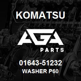 01643-51232 Komatsu WASHER P60 | AGA Parts