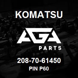 208-70-61450 Komatsu PIN P60 | AGA Parts