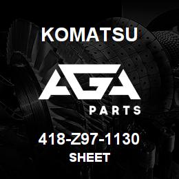 418-Z97-1130 Komatsu SHEET | AGA Parts