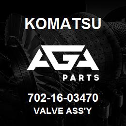 702-16-03470 Komatsu VALVE ASS'Y | AGA Parts