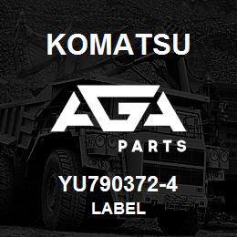 YU790372-4 Komatsu Label | AGA Parts