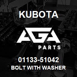01133-51042 Kubota BOLT WITH WASHER | AGA Parts