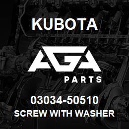 03034-50510 Kubota SCREW WITH WASHER | AGA Parts