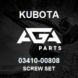 03410-00808 Kubota SCREW SET | AGA Parts