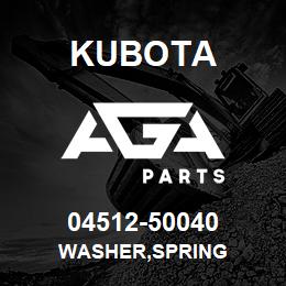 04512-50040 Kubota WASHER,SPRING | AGA Parts
