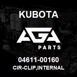 04611-00160 Kubota CIR-CLIP,INTERNAL | AGA Parts