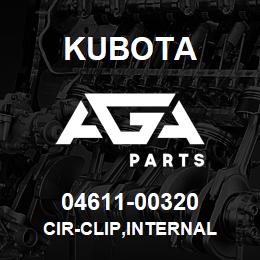 04611-00320 Kubota CIR-CLIP,INTERNAL | AGA Parts