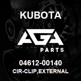 04612-00140 Kubota CIR-CLIP,EXTERNAL | AGA Parts