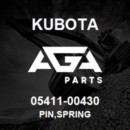 05411-00430 Kubota PIN,SPRING | AGA Parts