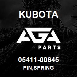 05411-00645 Kubota PIN,SPRING | AGA Parts