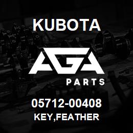 05712-00408 Kubota KEY,FEATHER | AGA Parts