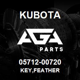 05712-00720 Kubota KEY,FEATHER | AGA Parts