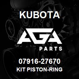07916-27670 Kubota KIT PISTON-RING | AGA Parts