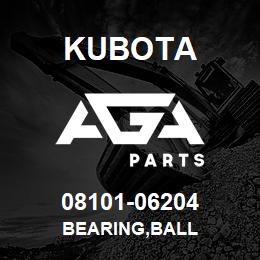 08101-06204 Kubota BEARING,BALL | AGA Parts