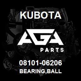 08101-06206 Kubota BEARING,BALL | AGA Parts