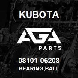 08101-06208 Kubota BEARING,BALL | AGA Parts