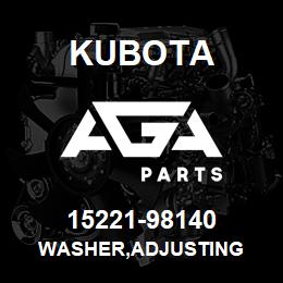 15221-98140 Kubota WASHER,ADJUSTING | AGA Parts