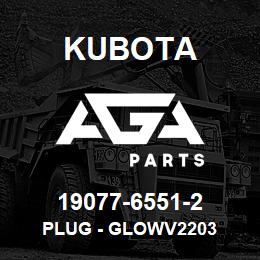 19077-6551-2 Kubota PLUG - GLOWV2203 | AGA Parts