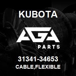 31341-34653 Kubota CABLE,FLEXIBLE | AGA Parts