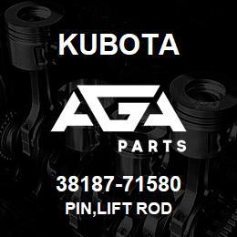 38187-71580 Kubota PIN,LIFT ROD | AGA Parts