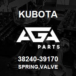 38240-39170 Kubota SPRING,VALVE | AGA Parts