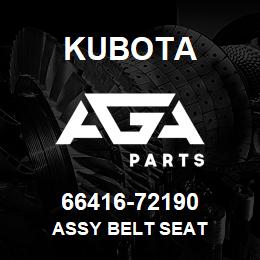 66416-72190 Kubota ASSY BELT SEAT | AGA Parts