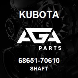 68651-70610 Kubota SHAFT | AGA Parts