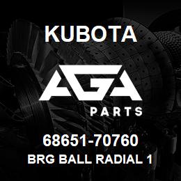 68651-70760 Kubota BRG BALL RADIAL 1 | AGA Parts