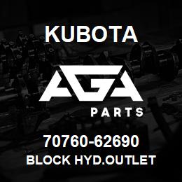 70760-62690 Kubota BLOCK HYD.OUTLET | AGA Parts
