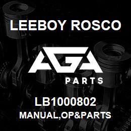 LB1000802 Leeboy Rosco MANUAL,OP&PARTS | AGA Parts