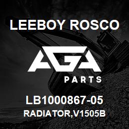 LB1000867-05 Leeboy Rosco RADIATOR,V1505B | AGA Parts