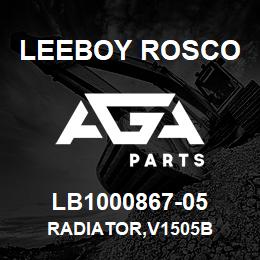 LB1000867-05 Leeboy Rosco RADIATOR,V1505B | AGA Parts