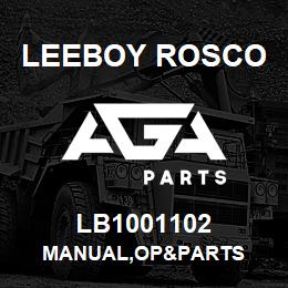 LB1001102 Leeboy Rosco MANUAL,OP&PARTS | AGA Parts