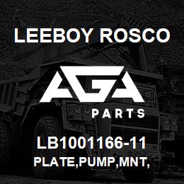 LB1001166-11 Leeboy Rosco PLATE,PUMP,MNT, | AGA Parts