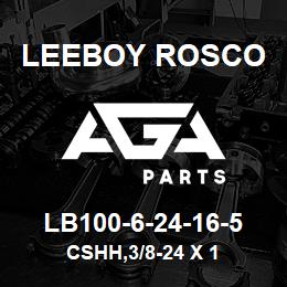 LB100-6-24-16-5 Leeboy Rosco CSHH,3/8-24 X 1 | AGA Parts