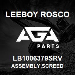 LB1006379SRV Leeboy Rosco ASSEMBLY,SCREED | AGA Parts