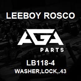 LB118-4 Leeboy Rosco WASHER,LOCK,.43 | AGA Parts