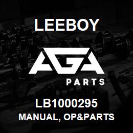 LB1000295 Leeboy MANUAL, OP&PARTS | AGA Parts