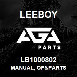 LB1000802 Leeboy MANUAL, OP&PARTS | AGA Parts