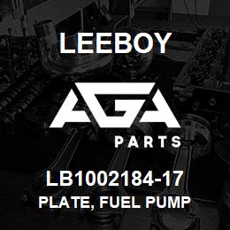 LB1002184-17 Leeboy PLATE, FUEL PUMP | AGA Parts