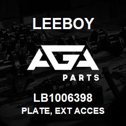 LB1006398 Leeboy PLATE, EXT ACCES | AGA Parts