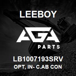 LB1007193SRV Leeboy OPT, IN- C.AB CON | AGA Parts