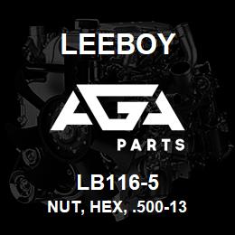 LB116-5 Leeboy NUT, HEX, .500-13 | AGA Parts
