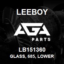 LB151360 Leeboy GLASS, 685, LOWER | AGA Parts
