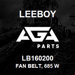 LB160200 Leeboy FAN BELT, 685 W | AGA Parts