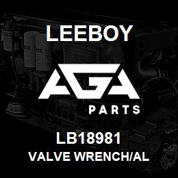 LB18981 Leeboy VALVE WRENCH/AL | AGA Parts