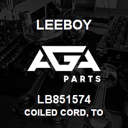 LB851574 Leeboy COILED CORD, TO | AGA Parts