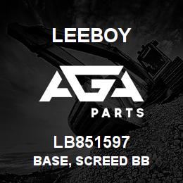 LB851597 Leeboy BASE, SCREED BB | AGA Parts