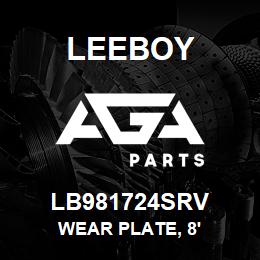 LB981724SRV Leeboy WEAR PLATE, 8' | AGA Parts