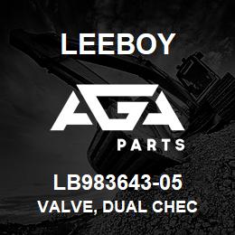 LB983643-05 Leeboy VALVE, DUAL CHEC | AGA Parts